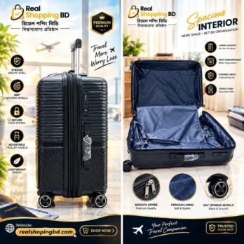 MD Brand Premium Unbreakable Orjinal PP Body 28″ China Trolley Luggage Set (3 Pcs – 20″, 24″, 28″)