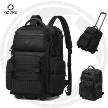 Ozuko 9820L Trolley Backpack – Premium Rolling Travel Bag for Modern Travelers