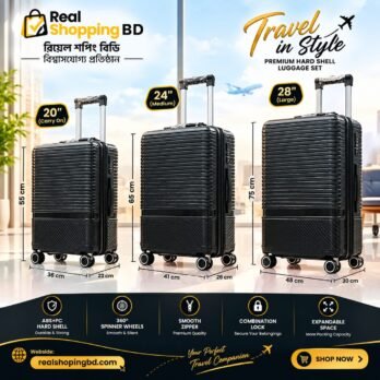 MD Brand Premium Unbreakable Orjinal PP Body 28″ China Trolley Luggage Set (3 Pcs – 20″, 24″, 28″)